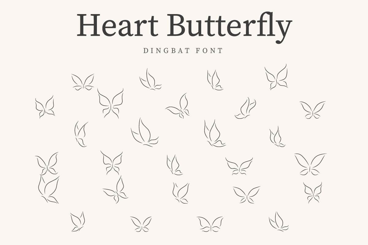 Font HeartButterfly