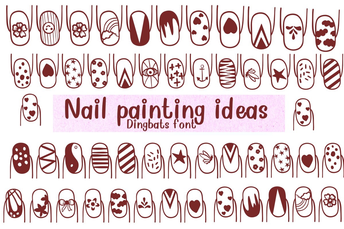 Font Nail Painting Ideas