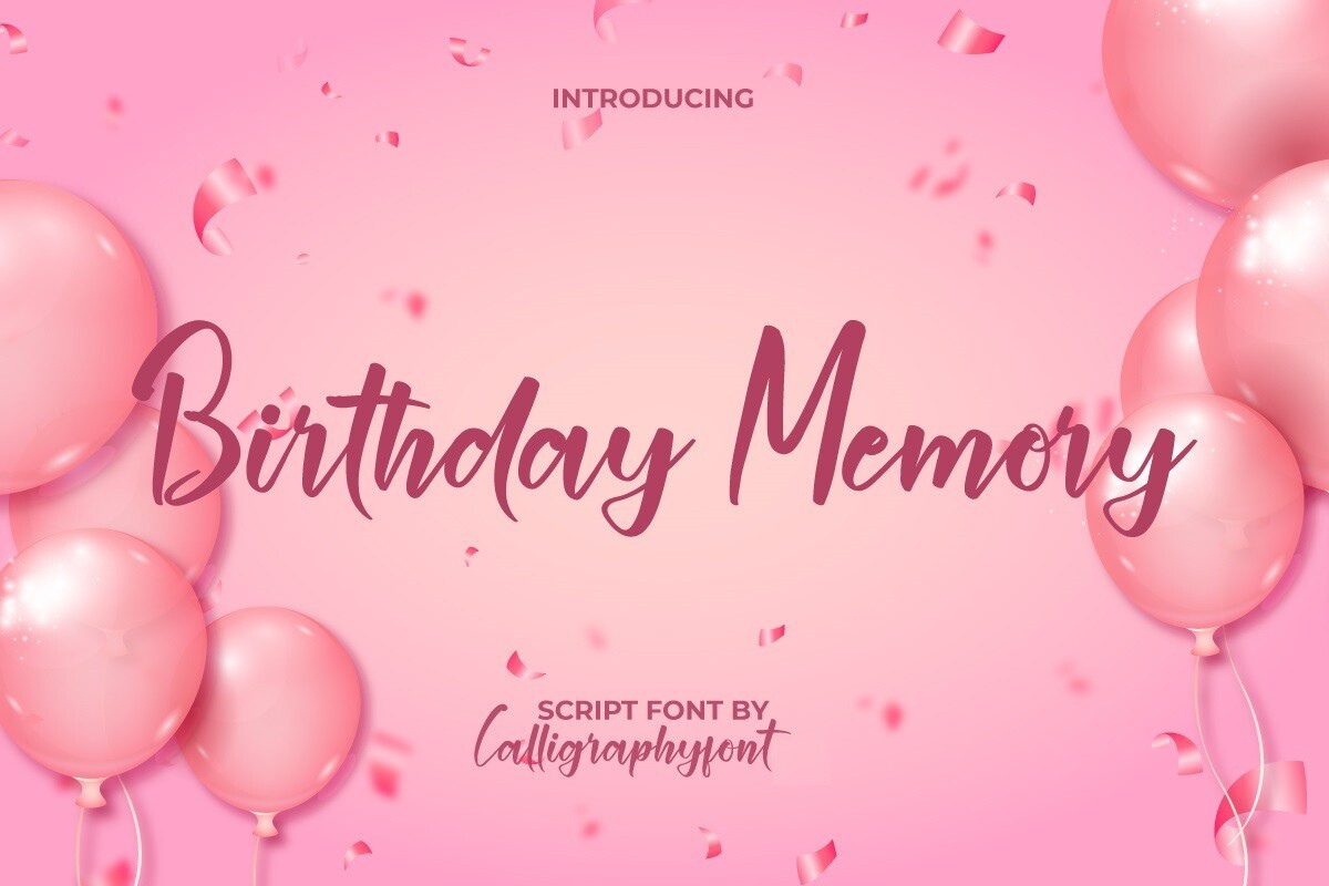 Font Birthday Memory