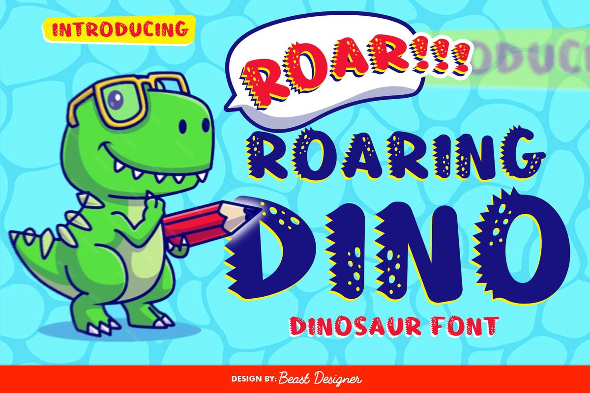 Font Roaring Dino