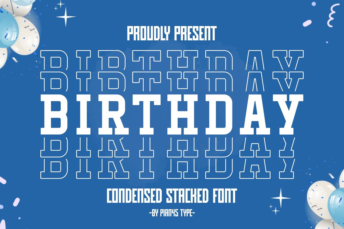 Font Birthday Stacked