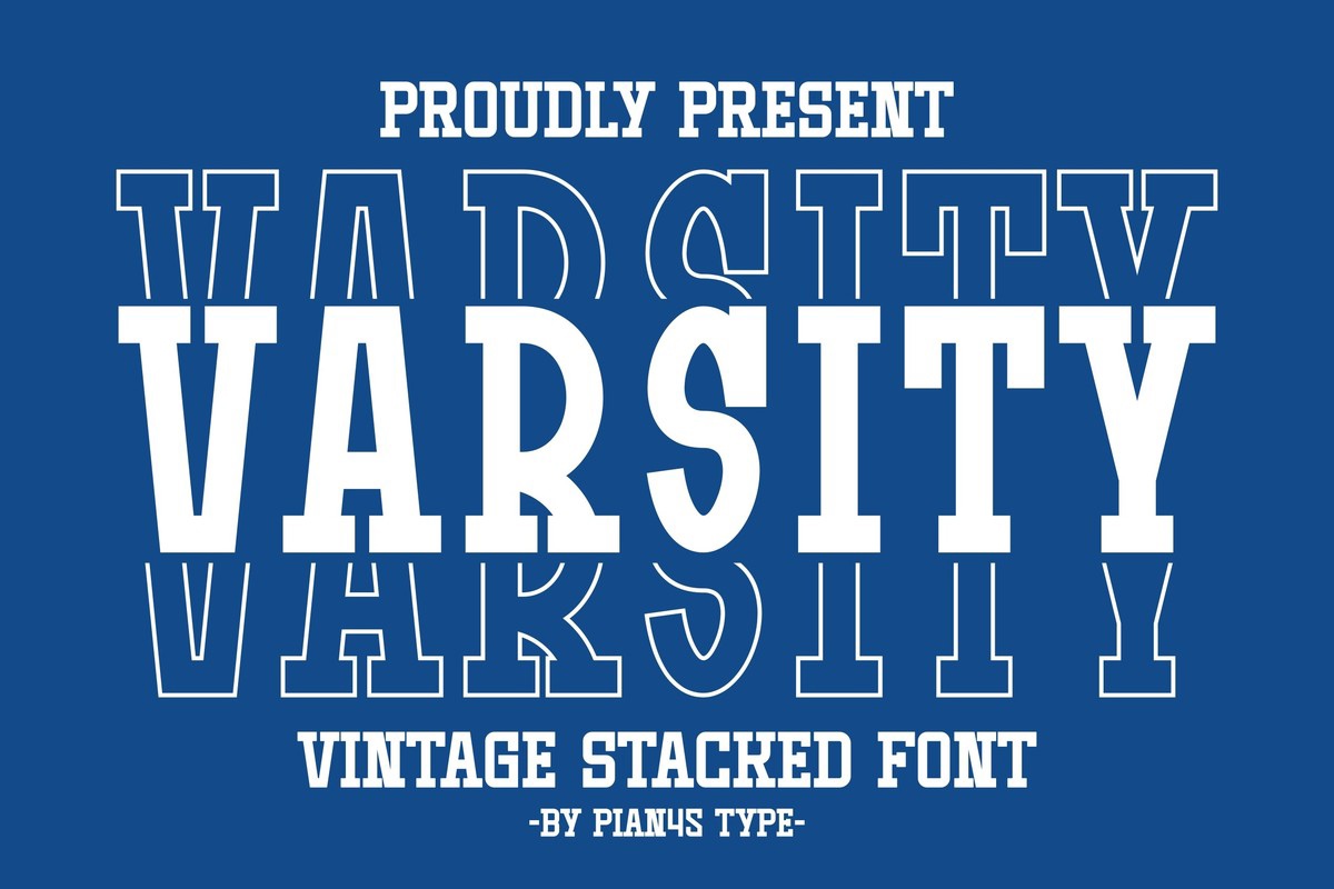 Font Varsity Stacked