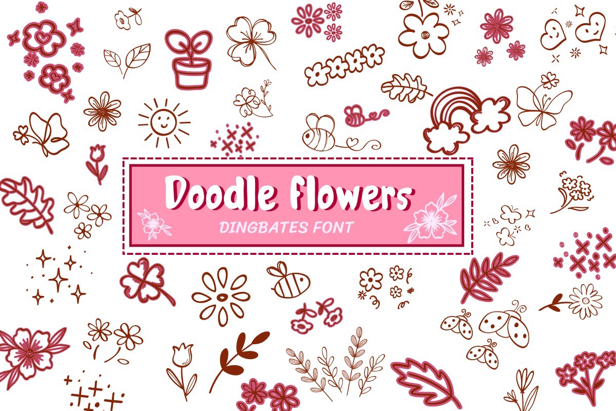 Font Doodle Flowers